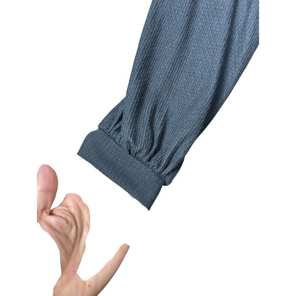 Free People $88 Devin Textured Long Sleeve Knit Top Black‎ Womens Size Small - Picture 8 of 14